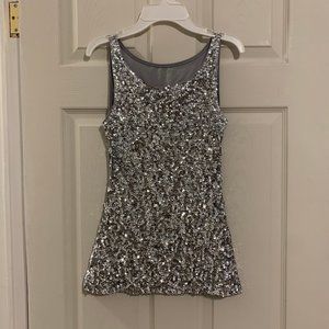Silver sequin tank top
